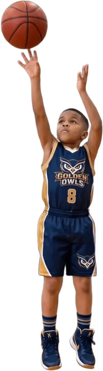 Young Golden Owls player shooting a basketball